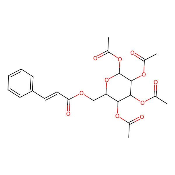 2D Structure of (3,4,5,6-Tetraacetyloxyoxan-2-yl)methyl 3-phenylprop-2-enoate