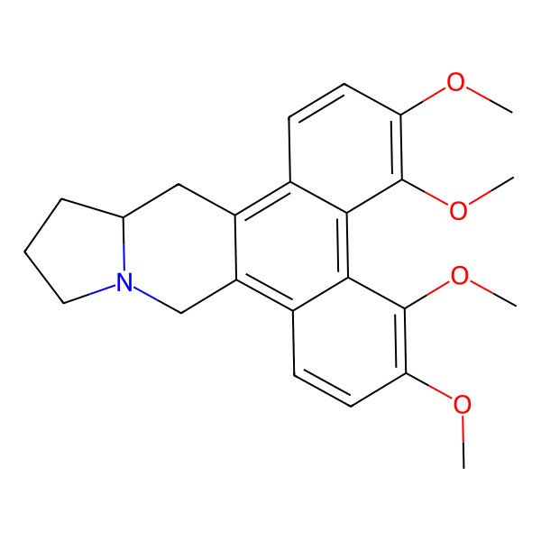 2D Structure of 3,4,5,6-Tetramethoxy-9,11,12,13,13a,14-hexahydrophenanthro[9,10-f]indolizine