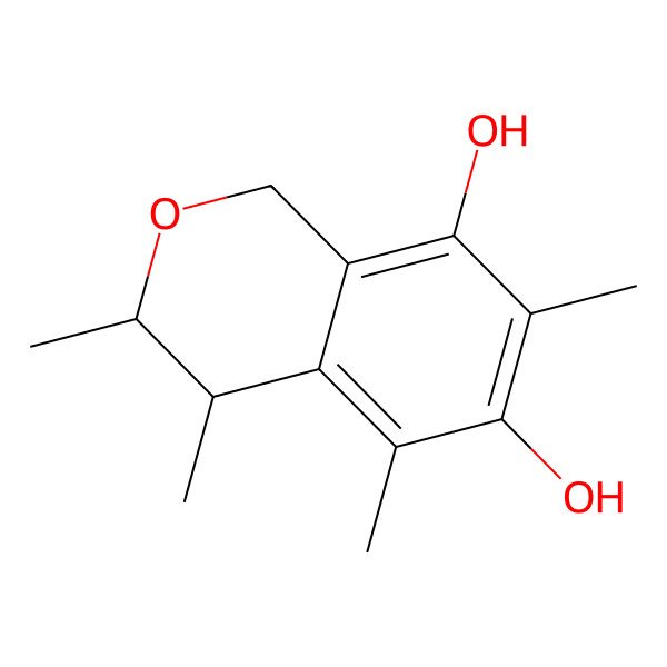 2D Structure of 3,4,5,7-Tetramethylisochromane-6,8-diol