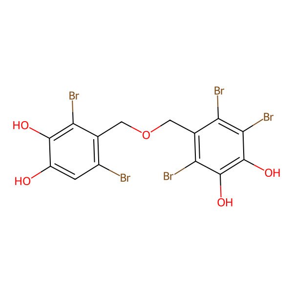 2D Structure of 3,4,6-Tribromo-5-[(2,6-dibromo-3,4-dihydroxyphenyl)methoxymethyl]benzene-1,2-diol