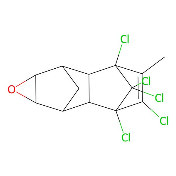 2D Structure of 3,4,6,13,13-Pentachloro-5-methyl-10-oxapentacyclo[6.3.1.13,6.02,7.09,11]tridec-4-ene