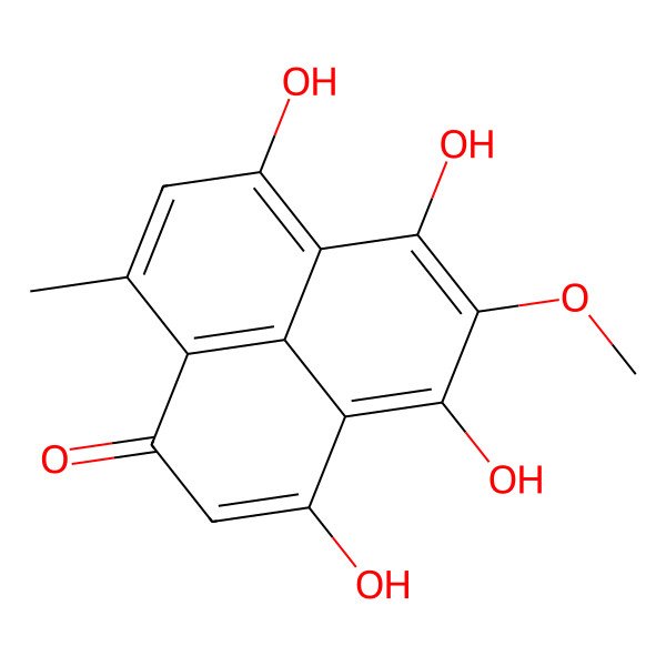 2D Structure of 3,4,6,7-Tetrahydroxy-5-methoxy-9-methylphenalen-1-one