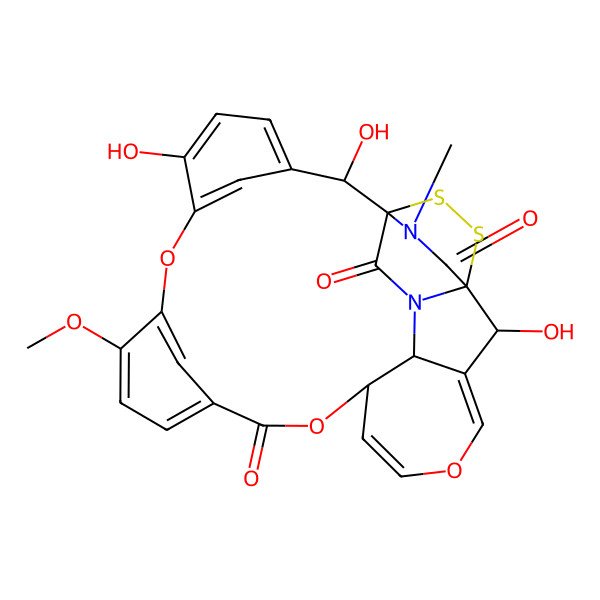 2D Structure of 19,23,32-Trihydroxy-15-methoxy-28-methyl-6,10,17-trioxa-25,26-dithia-2,28-diazaheptacyclo[22.2.2.11,4.12,24.112,16.118,22.03,9]dotriaconta-4,7,12(31),13,15,18,20,22(30)-octaene-11,27,29-trione