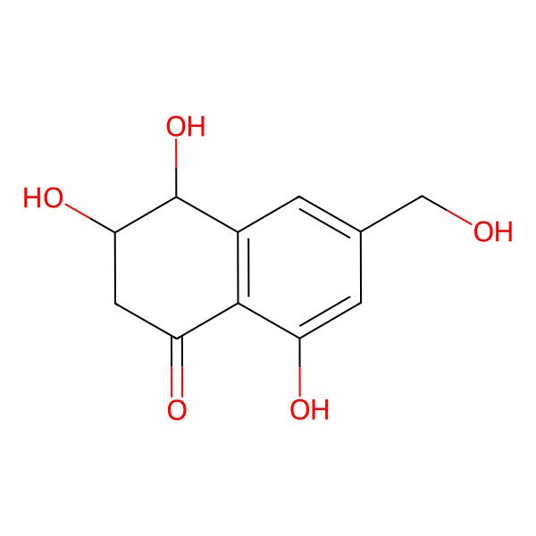 2D Structure of 3,4,8-trihydroxy-6-(hydroxymethyl)-3,4-dihydronaphthalen-1(2H)-one