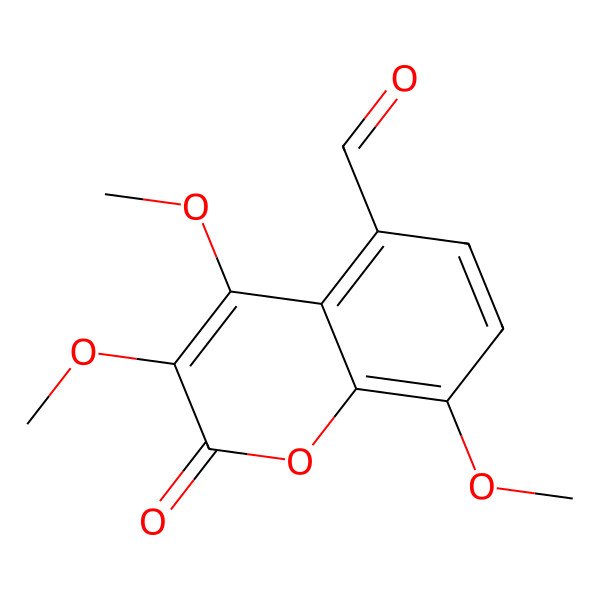 2D Structure of 3,4,8-Trimethoxy-2-oxo-2H-1-benzopyran-5-carbaldehyde