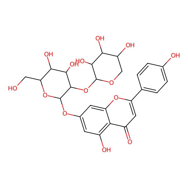 2D Structure of 7-[4,5-Dihydroxy-6-(hydroxymethyl)-3-(3,4,5-trihydroxyoxan-2-yl)oxyoxan-2-yl]oxy-5-hydroxy-2-(4-hydroxyphenyl)chromen-4-one
