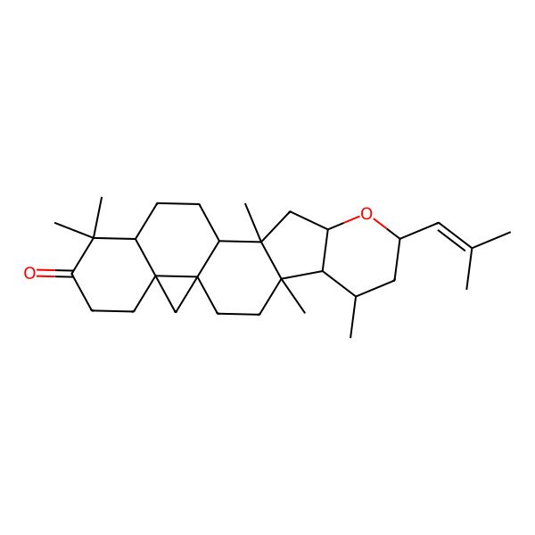 2D Structure of (1S,4R,5R,6R,8S,10S,12S,13S,16R,21R)-4,6,12,17,17-pentamethyl-8-(2-methylprop-1-enyl)-9-oxahexacyclo[11.9.0.01,21.04,12.05,10.016,21]docosan-18-one