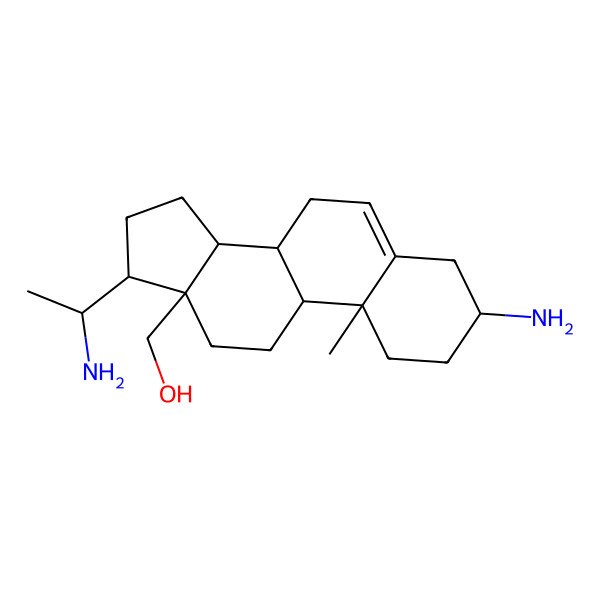 2D Structure of [3-amino-17-(1-aminoethyl)-10-methyl-2,3,4,7,8,9,11,12,14,15,16,17-dodecahydro-1H-cyclopenta[a]phenanthren-13-yl]methanol