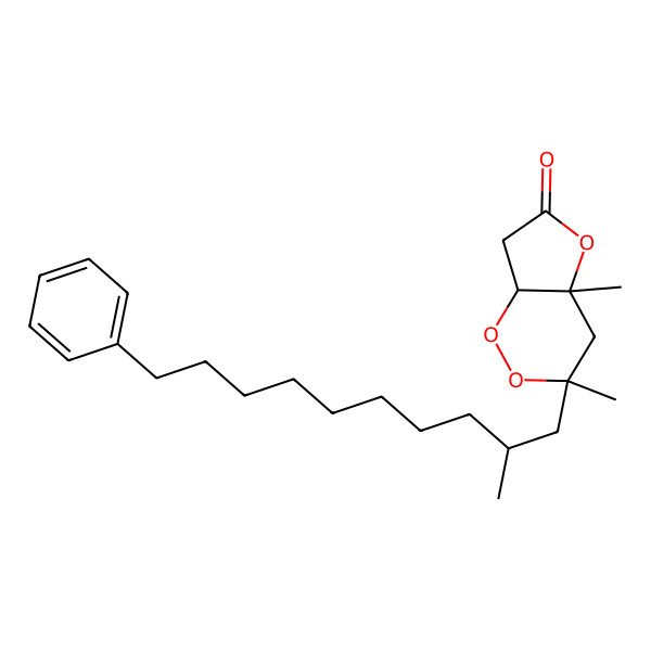 2D Structure of 3,4a-dimethyl-3-(2-methyl-10-phenyldecyl)-7,7a-dihydro-4H-furo[3,2-c][1,2]dioxin-6-one