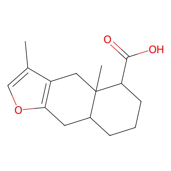 2D Structure of 3,4a-dimethyl-5,6,7,8,8a,9-hexahydro-4H-benzo[f][1]benzofuran-5-carboxylic acid
