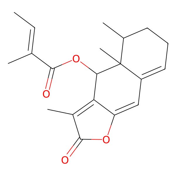 2D Structure of (3,4a,5-Trimethyl-2-oxo-4,5,6,7-tetrahydrobenzo[f][1]benzofuran-4-yl) 2-methylbut-2-enoate