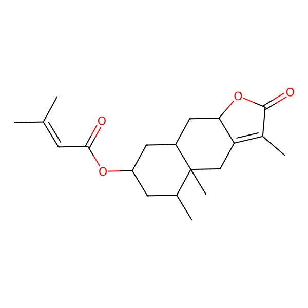 2D Structure of (3,4a,5-Trimethyl-2-oxo-4,5,6,7,8,8a,9,9a-octahydrobenzo[f][1]benzofuran-7-yl) 3-methylbut-2-enoate