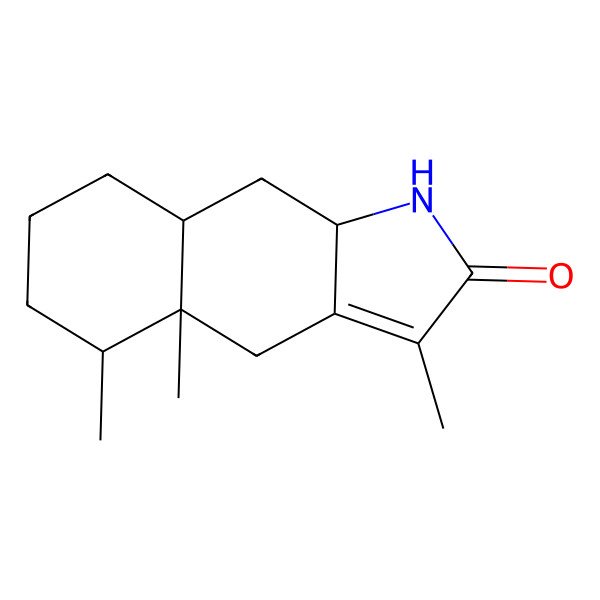 2D Structure of 3,4a,5-trimethyl-4,5,6,7,8,8a,9,9a-octahydro-1H-benzo[f]indol-2-one
