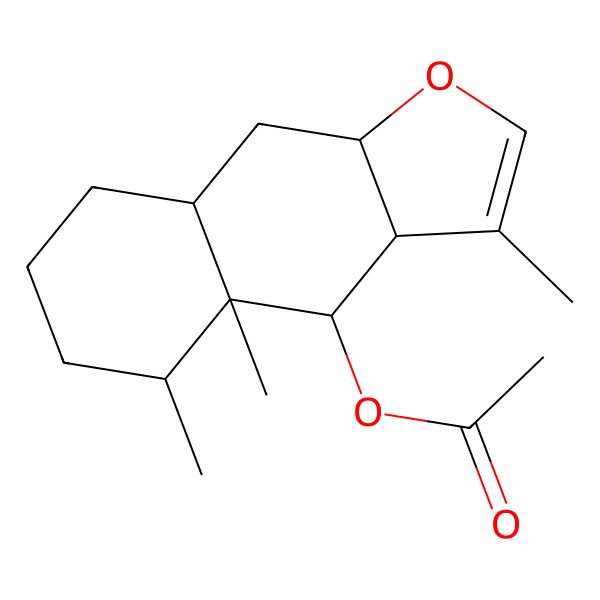 2D Structure of (3,4a,5-trimethyl-4,5,6,7,8,8a,9,9a-octahydro-3aH-benzo[f][1]benzofuran-4-yl) acetate