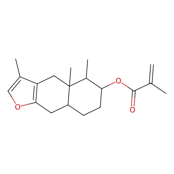 2D Structure of (3,4a,5-trimethyl-5,6,7,8,8a,9-hexahydro-4H-benzo[f][1]benzofuran-6-yl) 2-methylprop-2-enoate