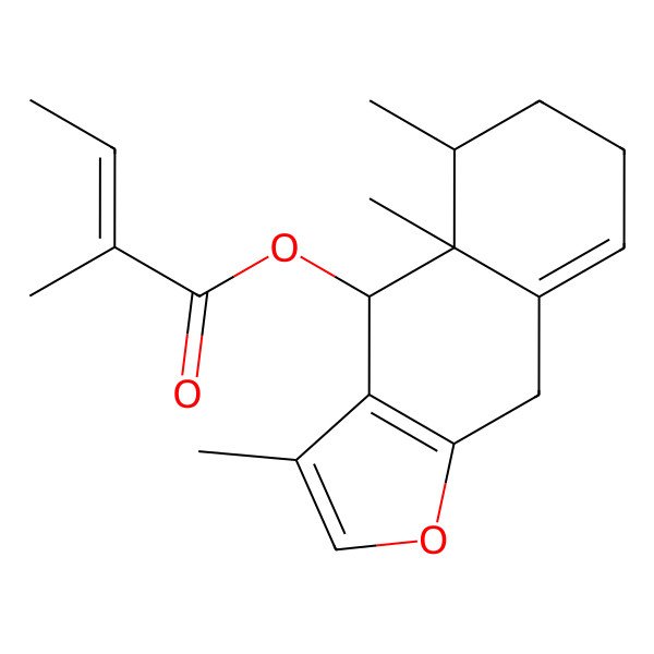 2D Structure of (3,4a,5-trimethyl-5,6,7,9-tetrahydro-4H-benzo[f][1]benzofuran-4-yl) 2-methylbut-2-enoate