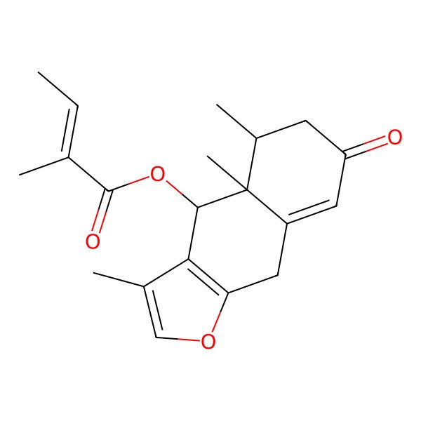 2D Structure of (3,4a,5-Trimethyl-7-oxo-4,5,6,9-tetrahydrobenzo[f][1]benzofuran-4-yl) 2-methylbut-2-enoate