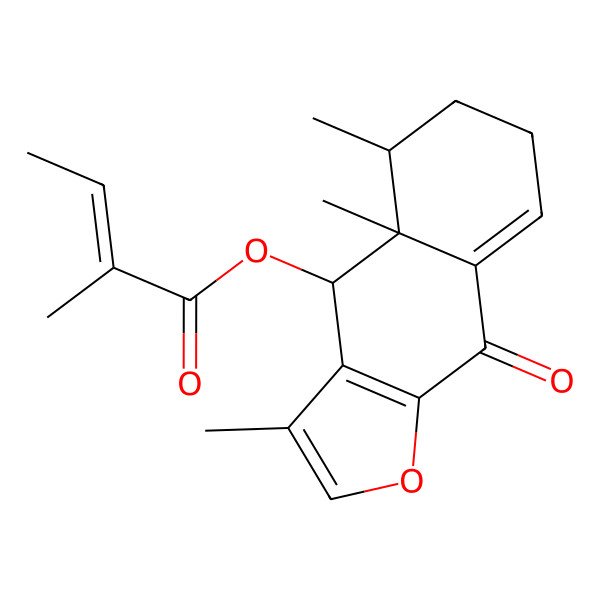 2D Structure of (3,4a,5-Trimethyl-9-oxo-4,5,6,7-tetrahydrobenzo[f][1]benzofuran-4-yl) 2-methylbut-2-enoate