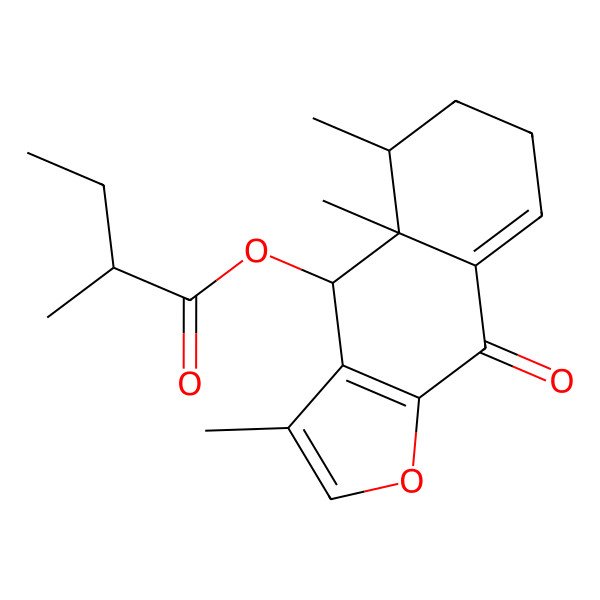 2D Structure of (3,4a,5-Trimethyl-9-oxo-4,5,6,7-tetrahydrobenzo[f][1]benzofuran-4-yl) 2-methylbutanoate