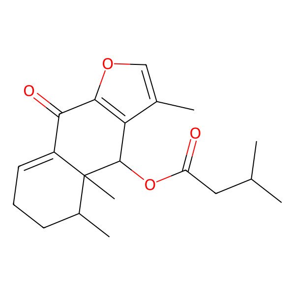 2D Structure of (3,4a,5-Trimethyl-9-oxo-4,5,6,7-tetrahydrobenzo[f][1]benzofuran-4-yl) 3-methylbutanoate