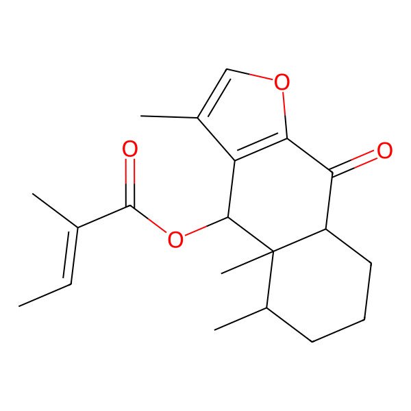 2D Structure of (3,4a,5-Trimethyl-9-oxo-4,5,6,7,8,8a-hexahydrobenzo[f][1]benzofuran-4-yl) 2-methylbut-2-enoate