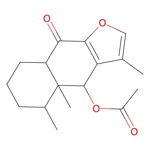 2D Structure of (3,4a,5-Trimethyl-9-oxo-4,5,6,7,8,8a-hexahydrobenzo[f][1]benzofuran-4-yl) acetate