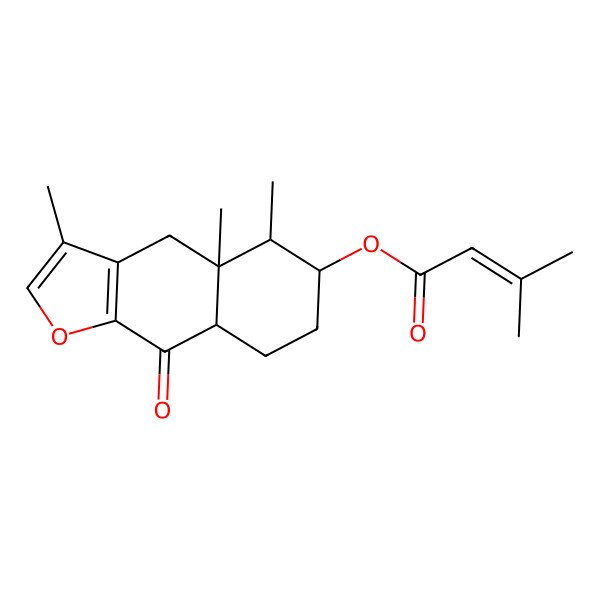 2D Structure of (3,4a,5-Trimethyl-9-oxo-4,5,6,7,8,8a-hexahydrobenzo[f][1]benzofuran-6-yl) 3-methylbut-2-enoate