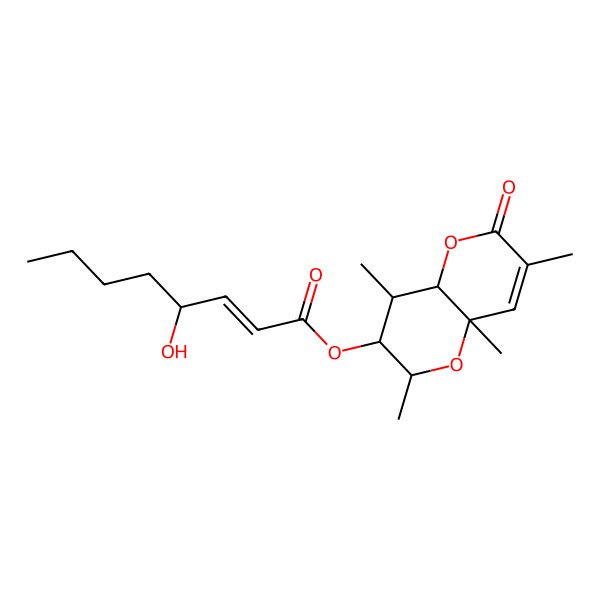 2D Structure of (3,4a,6,8-Tetramethyl-2-oxo-6,7,8,8a-tetrahydropyrano[3,2-b]pyran-7-yl) 4-hydroxyoct-2-enoate