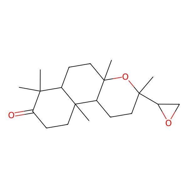 2D Structure of 3,4a,7,7,10a-Pentamethyl-3-(oxiran-2-yl)-1,2,5,6,6a,9,10,10b-octahydrobenzo[f]chromen-8-one