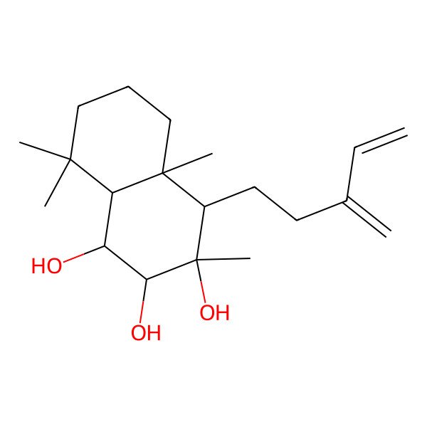2D Structure of 3,4a,8,8-tetramethyl-4-(3-methylidenepent-4-enyl)-2,4,5,6,7,8a-hexahydro-1H-naphthalene-1,2,3-triol