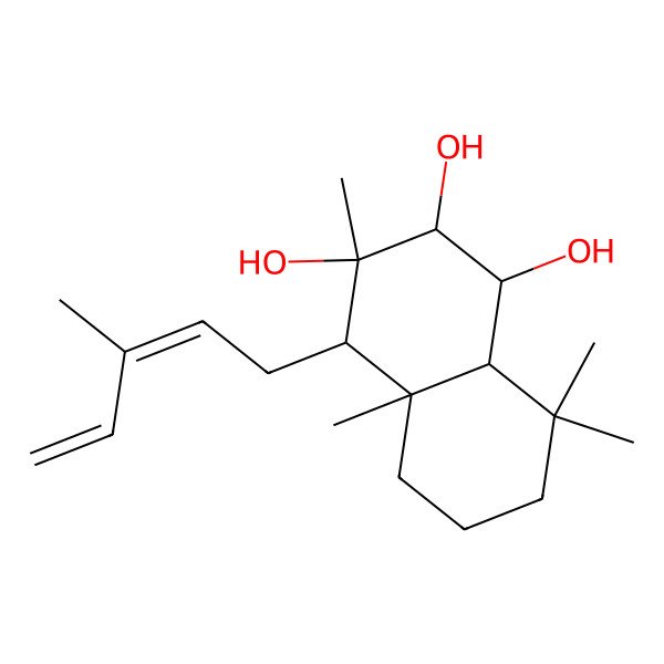 2D Structure of 3,4a,8,8-tetramethyl-4-(3-methylpenta-2,4-dienyl)-2,4,5,6,7,8a-hexahydro-1H-naphthalene-1,2,3-triol