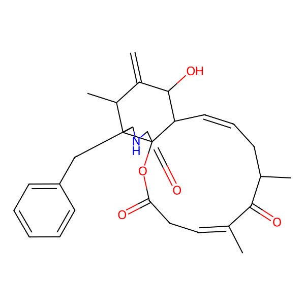2D Structure of 17-Benzyl-13-hydroxy-6,8,15-trimethyl-14-methylidene-2-oxa-18-azatricyclo[10.7.0.01,16]nonadeca-5,10-diene-3,7,19-trione