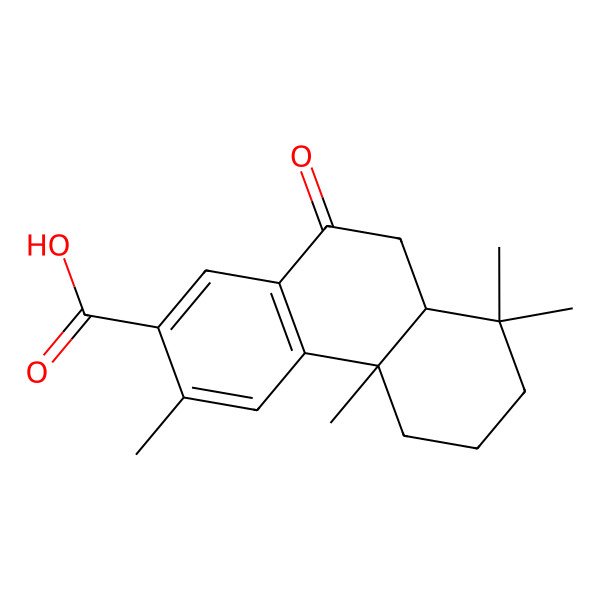 2D Structure of 3,4b,8,8-tetramethyl-10-oxo-6,7,8a,9-tetrahydro-5H-phenanthrene-2-carboxylic acid 2D Structure of 3,4b,8,8-tetramethyl-10-oxo-6,7,8a,9-tetrahydro-5H-phenanthrene-2-carboxylic acid