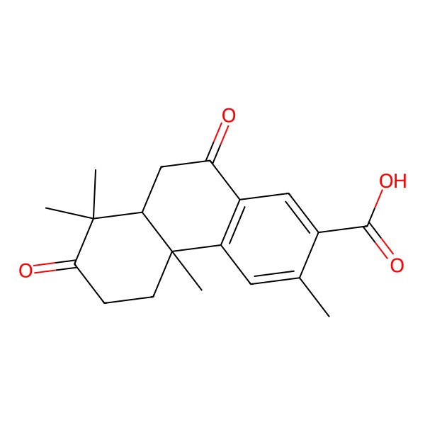 2D Structure of 3,4b,8,8-Tetramethyl-7,10-dioxo-5,6,8a,9-tetrahydrophenanthrene-2-carboxylic acid