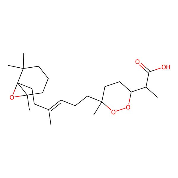2D Structure of 2-[6-Methyl-6-[4-methyl-6-(2,2,6-trimethyl-7-oxabicyclo[4.1.0]heptan-1-yl)hex-3-enyl]dioxan-3-yl]propanoic acid