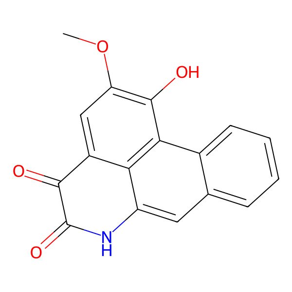 2D Structure of 16-Hydroxy-15-methoxy-10-azatetracyclo[7.7.1.02,7.013,17]heptadeca-1(17),2,4,6,8,13,15-heptaene-11,12-dione