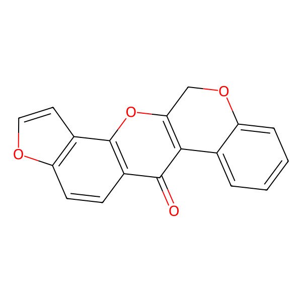 2D Structure of 2,7,20-Trioxapentacyclo[11.8.0.03,11.04,8.014,19]henicosa-1(13),3(11),4(8),5,9,14,16,18-octaen-12-one