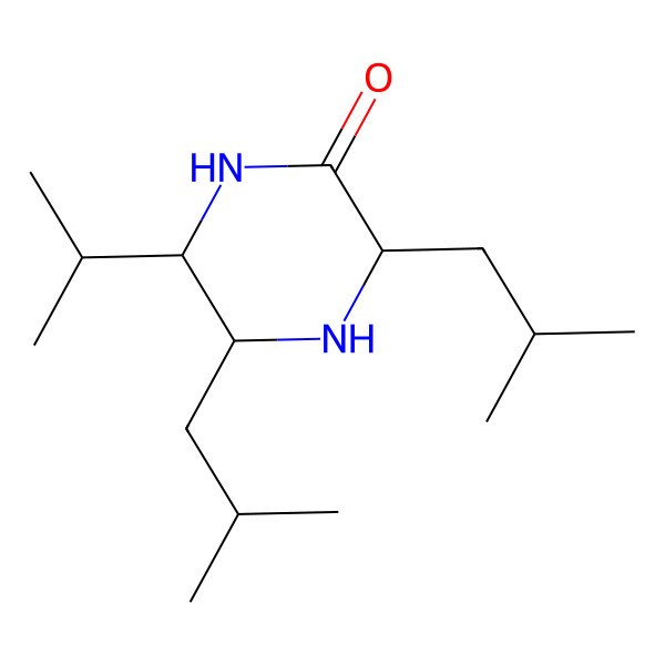 2D Structure of 3,5-Bis(2-methylpropyl)-6-propan-2-ylpiperazin-2-one