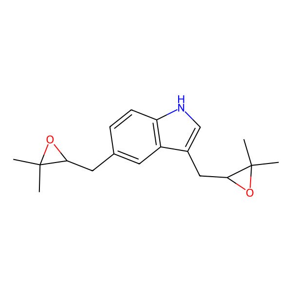2D Structure of 3,5-bis[[(2R)-3,3-dimethyloxiran-2-yl]methyl]-1H-indole