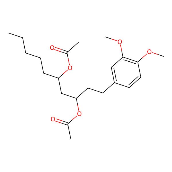 2D Structure of 3,5-Decanediol, 1-(3,4-dimethoxyphenyl)-, 3,5-diacetate, (3R,5S)-