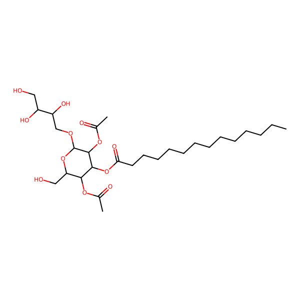 2D Structure of [3,5-Diacetyloxy-2-(hydroxymethyl)-6-(2,3,4-trihydroxybutoxy)oxan-4-yl] tetradecanoate