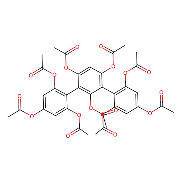 2D Structure of [3,5-Diacetyloxy-4-[2,4,6-triacetyloxy-3-(2,4,6-triacetyloxyphenyl)phenyl]phenyl] acetate