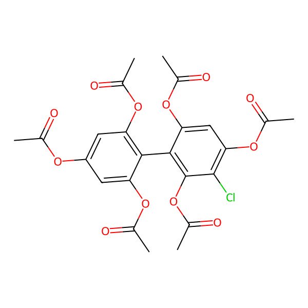 2D Structure of [3,5-Diacetyloxy-4-(2,4,6-triacetyloxy-3-chlorophenyl)phenyl] acetate