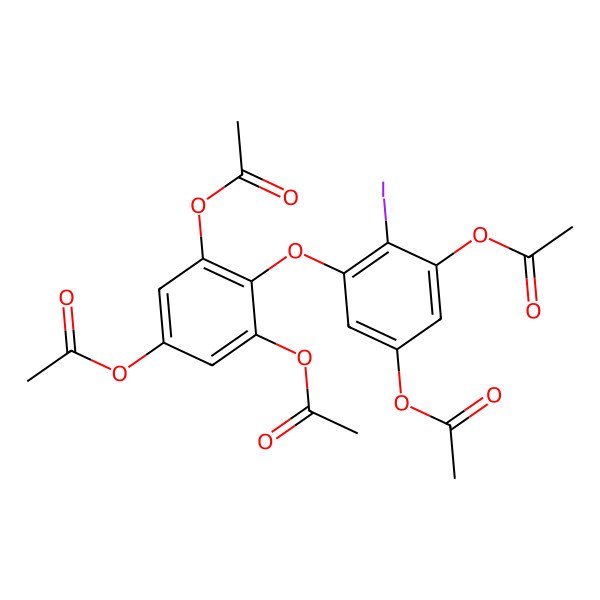 2D Structure of [3,5-Diacetyloxy-4-(3,5-diacetyloxy-2-iodophenoxy)phenyl] acetate