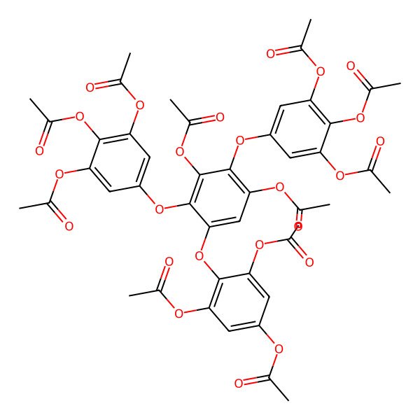 2D Structure of [3,5-Diacetyloxy-4-[3,5-diacetyloxy-2,4-bis(3,4,5-triacetyloxyphenoxy)phenoxy]phenyl] acetate