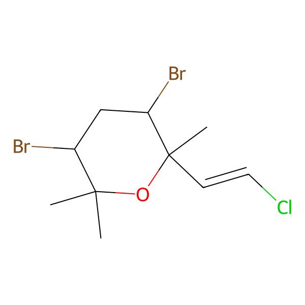 2D Structure of 3,5-Dibromo-2-(2-chloroethenyl)-2,6,6-trimethyloxane