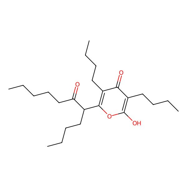 2D Structure of 3,5-dibutyl-2-hydroxy-6-(6-oxoundecan-5-yl)pyran-4-one