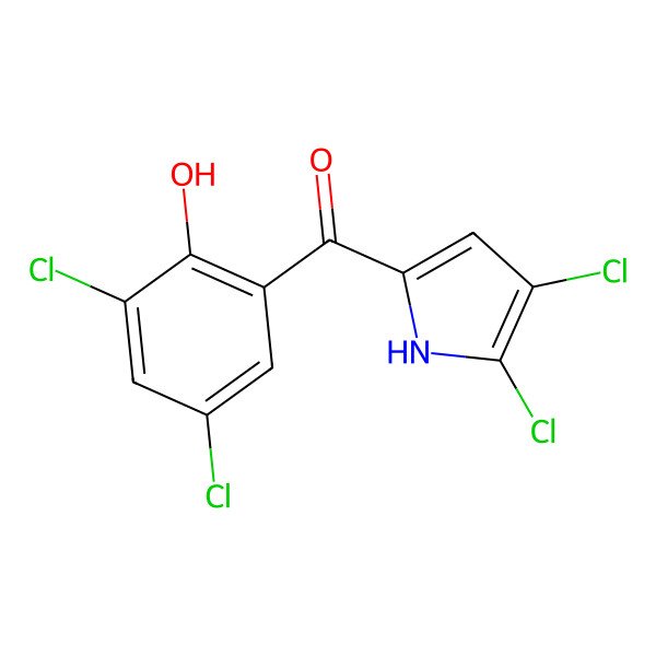 2D Structure of (3,5-Dichloro-2-hydroxyphenyl)(4,5-dichloro-1H-pyrrol-2-yl)methanone