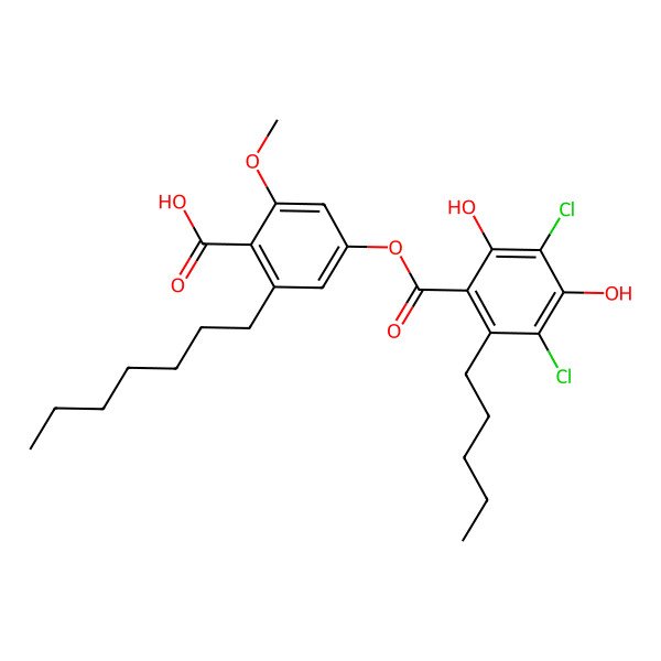 2D Structure of 3,5-dichloro-2'-O-methylnorhyperlatolic acid