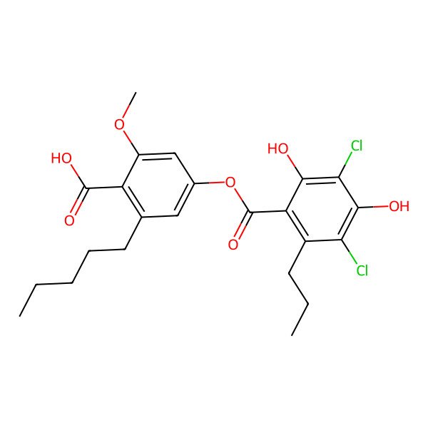 2D Structure of 3,5-dichloro-2'-O-methylnorstenosporic acid